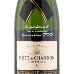 Personalize Moët & Chandon Rosé Impérial with gold text