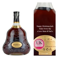 Engraved text on a bottle of Personalised Hennessy XO Cognac 300cl Jeroboam Engraved text on a bottle of Personalised Hennessy XO Cognac 300cl Jeroboam
