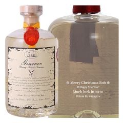 Engraved text on a bottle of Personalised Zuidam Young Grain Genever 70cl Engraved text on a bottle of Personalised Zuidam Young Grain Genever 70cl