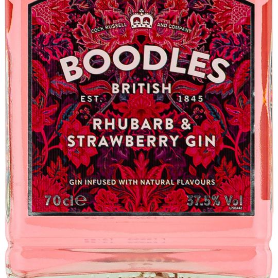 Personalised Boodles Strawberry Rhubarb Gin 70cl Engraved Flavoured Gin engraved bottle Personalised Boodles Strawberry Rhubarb Gin 70cl Engraved Flavoured Gin engraved bottle