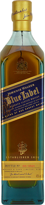 Personalised Johnnie Walker Blue Label Whisky 70cl engraved bottle