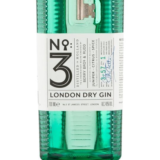 Personalised No3 London Dry Gin 70cl engraved bottle