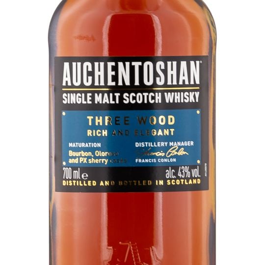 Personalised Auchentoshan Three Wood Whisky 70cl engraved bottle Personalised Auchentoshan Three Wood Whisky 70cl engraved bottle