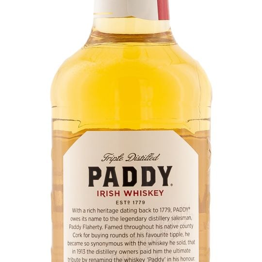 Personalised Paddy Irish Whiskey 70cl engraved bottle