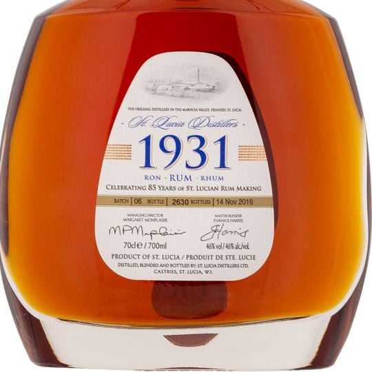 Personalised St Lucia 1931 Rum Sixth Edition 70cl Engraved Golden Rum engraved bottle Personalised St Lucia 1931 Rum Sixth Edition 70cl Engraved Golden Rum engraved bottle