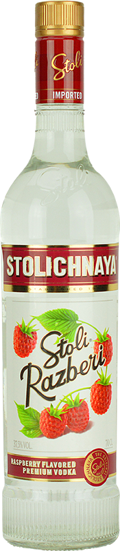 Personalised Stolichnaya Raspberry Flavoured Vodka 70cl engraved bottle